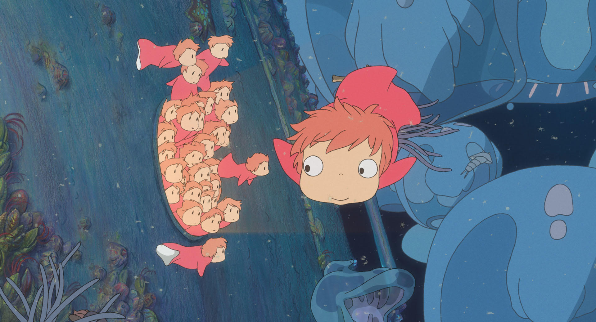 Ponyo a tengerparti sziklán című filmből kép